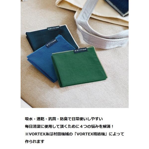 ハンカチ アイロン要らず 抗菌 消臭 プリーツ加工 グッドデザイン賞 ノベルティ MOTTERUポケスク ハンカチ ヘミング