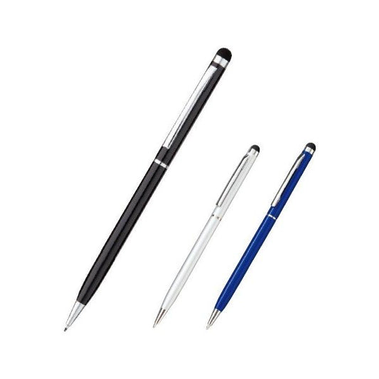 ボールペン タッチペン スクリュータイプ 接触防止グッズ ノベルティ 記念品 タッチペン付メタルスリムペン