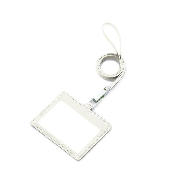 カードホルダー ネックストラップ付 牛革 記念品 ノベルティ 小ロット レザーＩＤカードホルダー ネックストラップ付