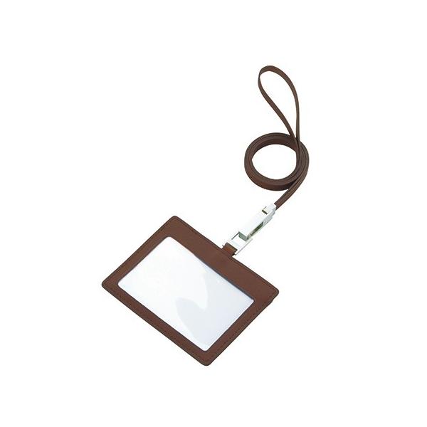 カードホルダー ネックストラップ付 牛革 記念品 ノベルティ 小ロット レザーＩＤカードホルダー ネックストラップ付