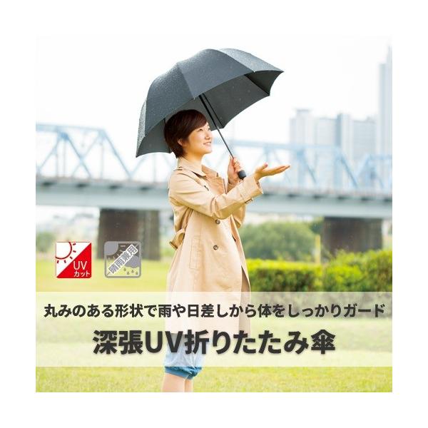 折りたたみ傘 晴雨兼用 UVカット セルフケア 日傘 熱中症対策 梅雨対策 記念品 ノベルティ 小ロット 深張UV折りたたみ傘