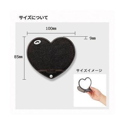 コンパクトミラー 手鏡 かわいい雑貨 プチギフト セルフケア ノベルティ ラメ入りスライドミラー ハート
