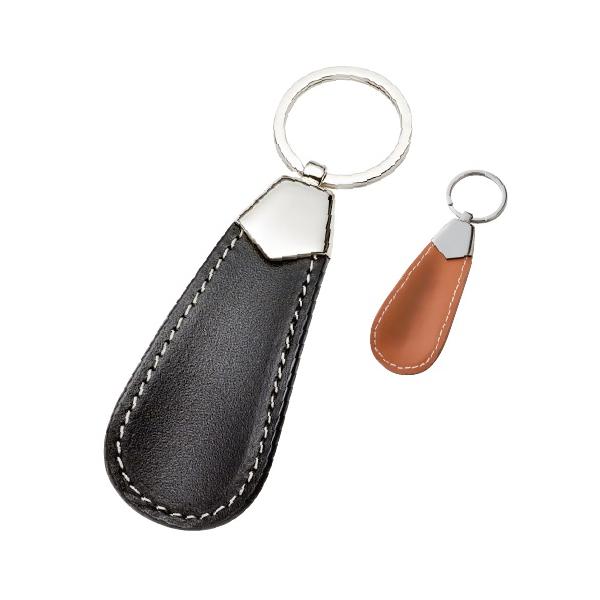 靴べら キーホルダー 本革 便利雑貨 記念品 ノベルティ 小ロット レザーシューホーン（靴べら）