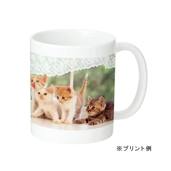 マグカップ 340ml 陶器 食器 フルカラー印刷対応 ノベルティ 小ロット 陶器マグ ストレート M+サイズ