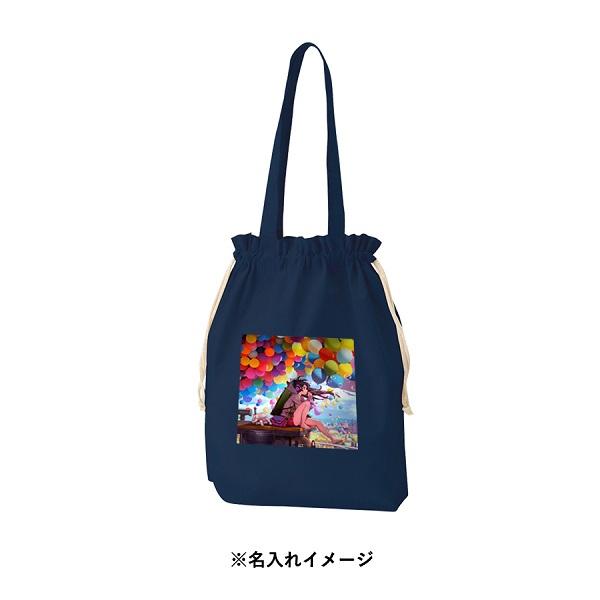 巾着バッグ コットン マチ付 エコバッグ マイバッグ ノベルティ 小ロット 厚手コットンガゼット巾着トート Lサイズ