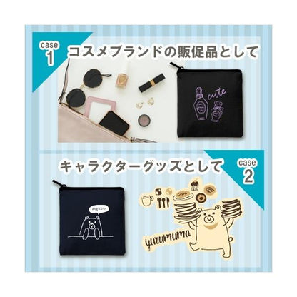 コスメポーチ 小物入れ コットン かわいい雑貨 ライトキャンバスフラットポーチ SSサイズ