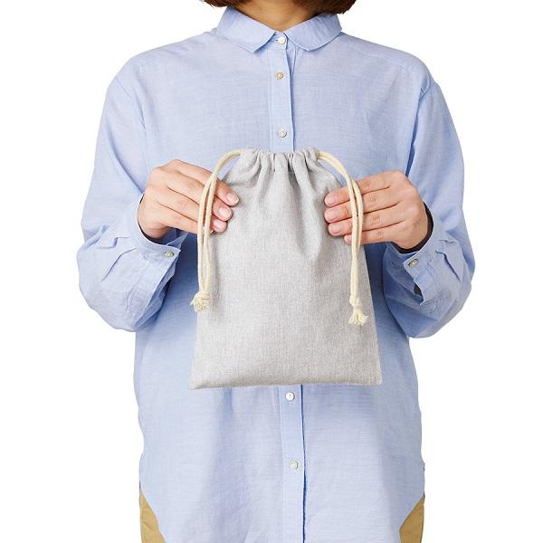 巾着 エコ素材 リサイクルコットン 小物入れ 記念品 シャンブリック巾着 Mサイズ