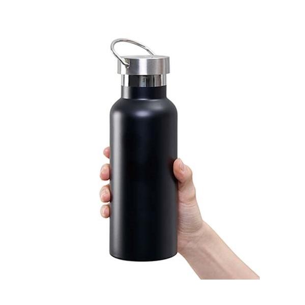 サーモボトル ステンレスボトル 500ml ハンドル付 水筒 ノベルティ 小ロット メタルハンドル サーモボトル