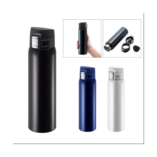 マイボトル ステンレスボトル 480ml 水筒 ワンタッチ ノベルティ 小ロット ワンタッチカービングサーモボトル480ml