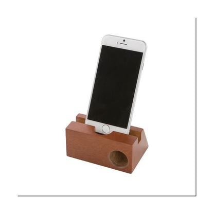 スマホスピーカー 木製 電源不要 エコグッズ おしゃれ雑貨 ノベルティ 小ロット ラバーウッドスピーカースタンド シングルホーン