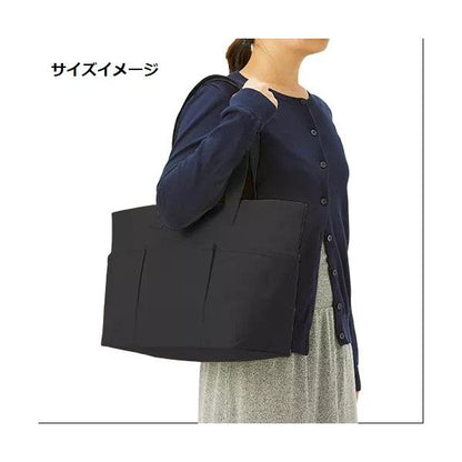 エコバッグ 大容量 ポケット付き コットン 10オンス トートバッグ 推し活バッグ ノベルティ キャンバスツールトート ナイトブラック