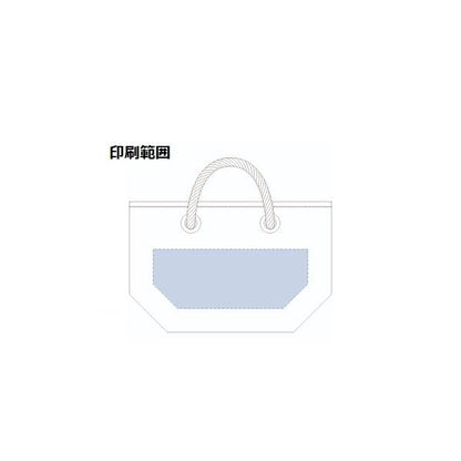 エコバッグ ロープハンドル ミニバッグ コットン 12オンス 格安 景品 販促品 ノベルティ 小ロット キャンバスマリントート Sサイズ ナチュラル