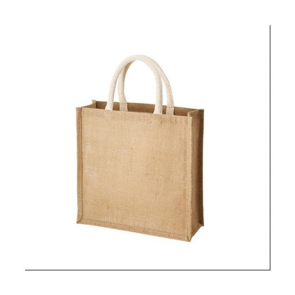 麻バッグ エコバッグ A4サイズ マイバッグ ノベルティ 小ロット ジュートスクエアトート Mサイズ ナチュラルベージュ