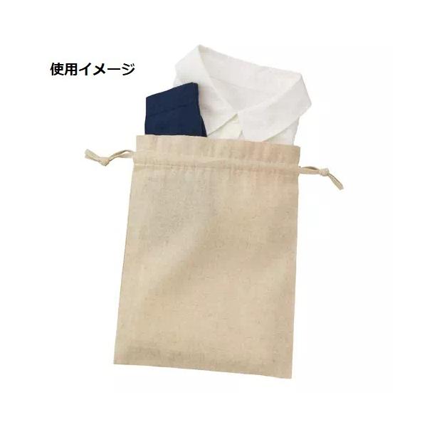 巾着 麻混生地 小物収納 ノベルティ コットンリネン巾着 Mサイズ