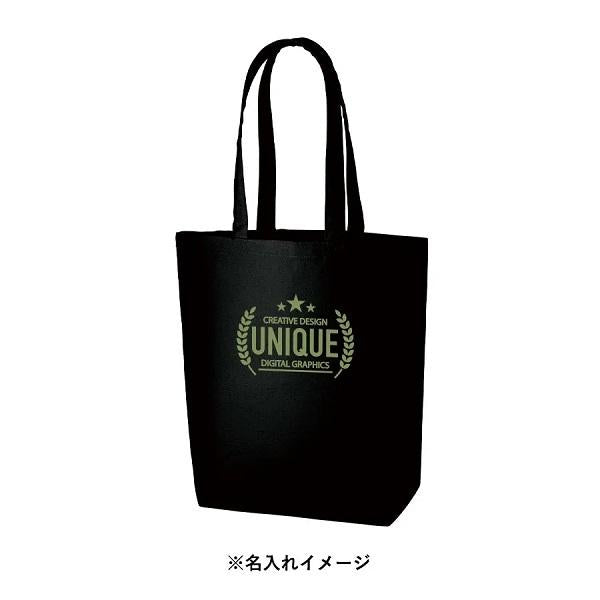 オーガニックコットンキャンバストート Mサイズ 内ポケット ブラック