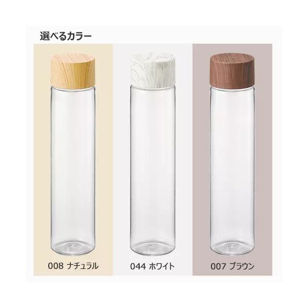 クリアボトル 340ml 木目調 マイボトル 水筒 ノベルティ 小ロット 木目調キャップスリムクリアボトル