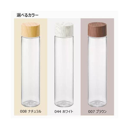 クリアボトル 340ml 木目調 マイボトル 水筒 ノベルティ 小ロット 木目調キャップスリムクリアボトル