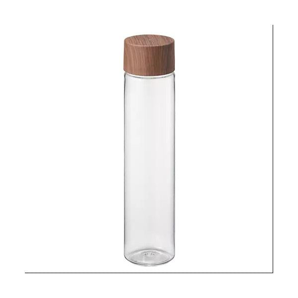 クリアボトル 340ml 木目調 マイボトル 水筒 ノベルティ 小ロット 木目調キャップスリムクリアボトル