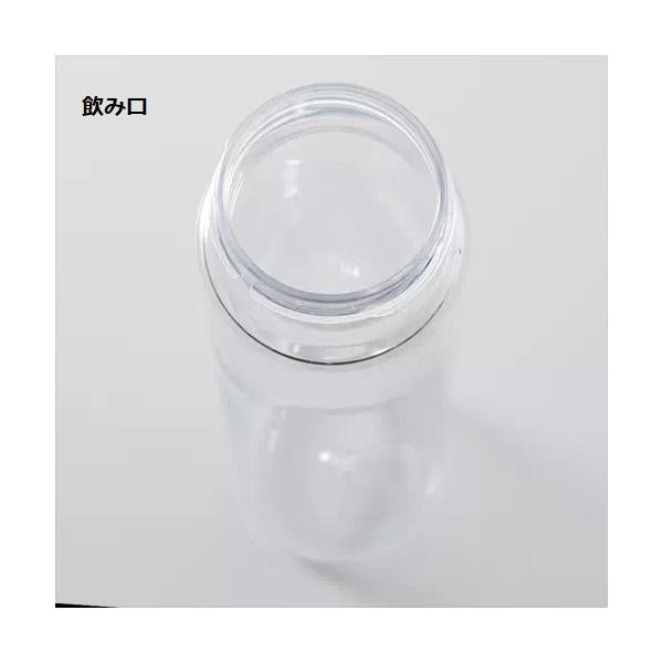 クリアボトル 340ml 木目調 マイボトル 水筒 ノベルティ 小ロット 木目調キャップスリムクリアボトル