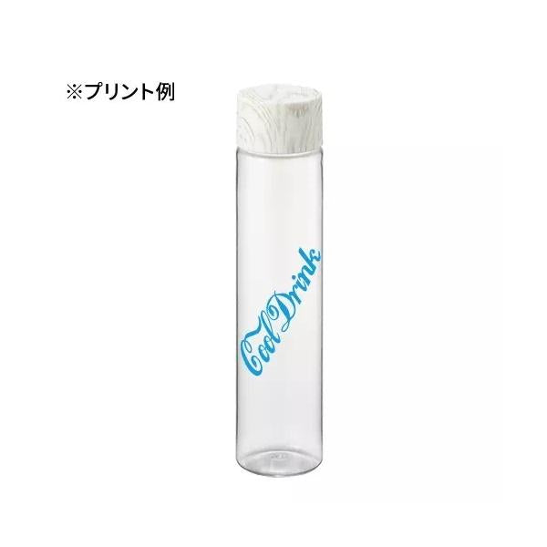 クリアボトル 340ml 木目調 マイボトル 水筒 ノベルティ 小ロット 木目調キャップスリムクリアボトル