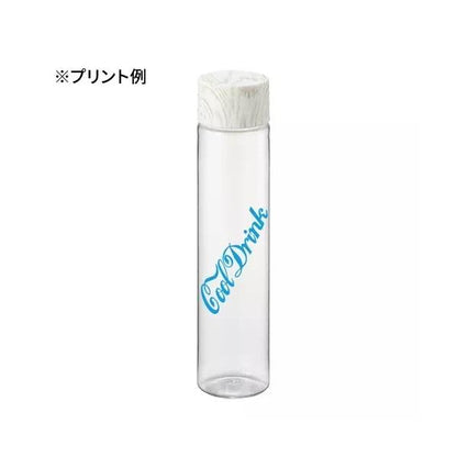 クリアボトル 340ml 木目調 マイボトル 水筒 ノベルティ 小ロット 木目調キャップスリムクリアボトル