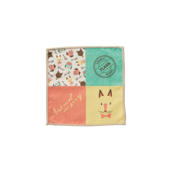ハンカチタオル アニマル柄 プチギフト かわいい雑貨 記念品 アニマルメリー パネルハンカチタオル