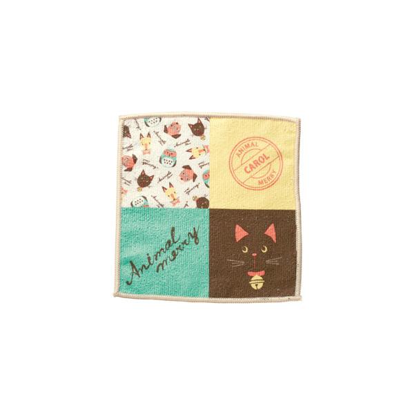 ハンカチタオル アニマル柄 プチギフト かわいい雑貨 記念品 アニマルメリー パネルハンカチタオル