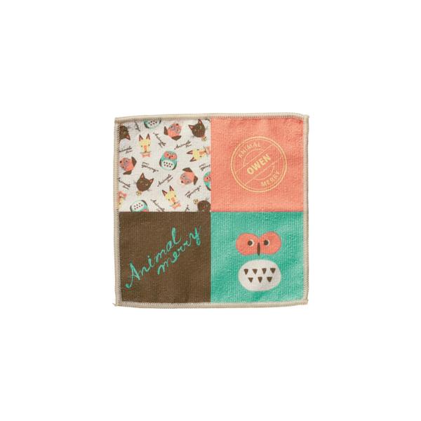 ハンカチタオル アニマル柄 プチギフト かわいい雑貨 記念品 アニマルメリー パネルハンカチタオル