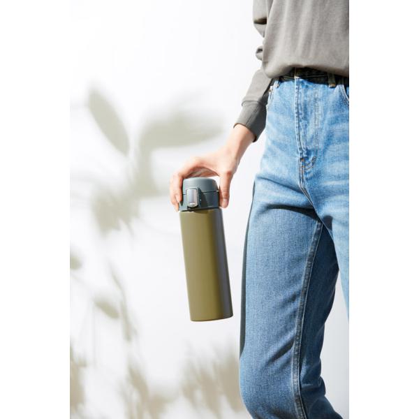 マイボトル 500ml ステンレス 水筒 ワンプッシュ アウトドアグッズ ノベルティ 小ロット ワンタッチ真空ステンレスボトル500ml