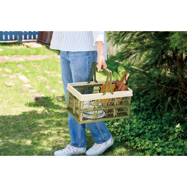 アウトドアボックス 収納ボックス 折り畳み ハンドル付 アウトドアグッズ 記念品 ノベルティ 小ロット キャンプス 折りたたみラージバスケット