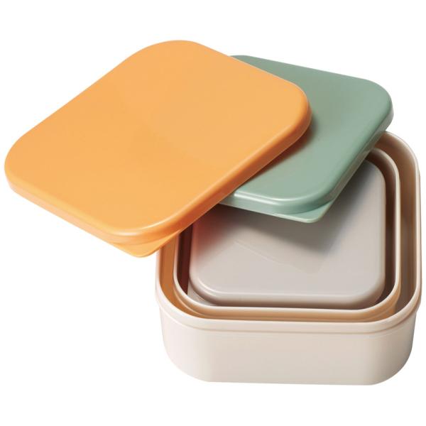 保存容器 3個セット 再生プラスチック 電子レンジ可 冷凍保存可 便利グッズ ノベルティ リル 再生プラスチック保存容器3個組