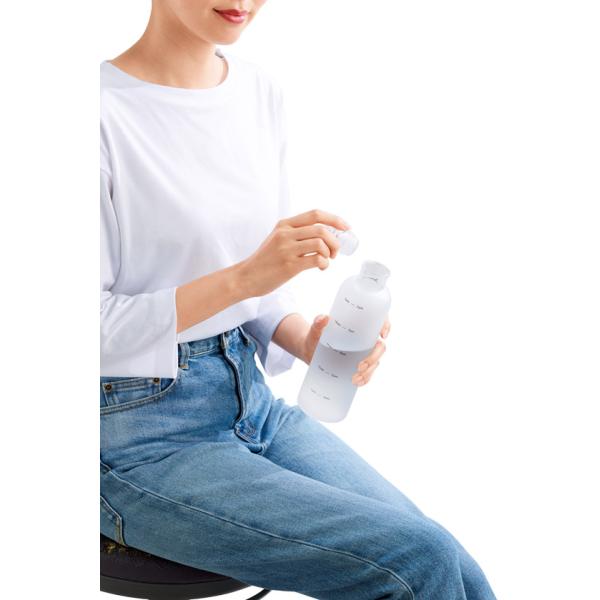 目盛り付 水筒 クリアボトル 熱中症対策 水分補給 便利グッズ 健康管理 美容 セルフケア プチギフト ノベルティ タイムマーカー ウォーターボトル