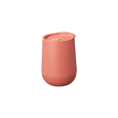 二重構造タンブラー 320ml フタ付 樹脂製 ラウンドデザイン かわいい ノベルティ 小ロット 蓋付ダブルウォールタンブラー