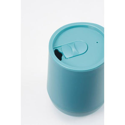 二重構造タンブラー 320ml フタ付 樹脂製 ラウンドデザイン かわいい ノベルティ 小ロット 蓋付ダブルウォールタンブラー