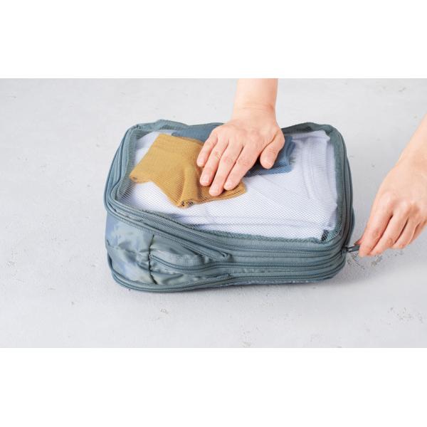 旅行バッグ 圧縮バッグ 収納バッグ 両面開き コンパクト 便利グッズ ノベルティ 小ロット ツアライズ 両面開く！トラベル圧縮バッグ