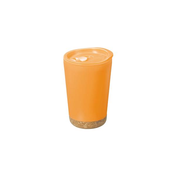 二重構造タンブラー 260ml フタ付 コルク底 滑りにくい 樹脂製 軽量素材 かわいい ノベルティ 小ロット コルック 二重構造タンブラー