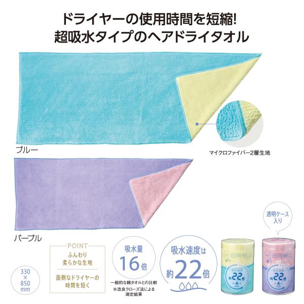 ヘアドライタオル 超吸水 マイクロファイバー 便利グッズ 記念品 ノベルティ 小ロット 超時短ヘアドライタオル