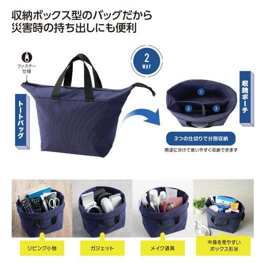 収納BOX 収納ポーチ トートバッグ 防災グッズ 便利グッズ 格安 ノベルティ 景品 販促品 小ロット ソトニモ 収納ボックスバッグ
