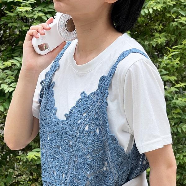 ハンディファン 冷却プレート 扇風機 Type-C カラビナ付き 熱中症対策 暑さ対策 涼感グッズ 冷却プレートフラットUSBハンデイファン