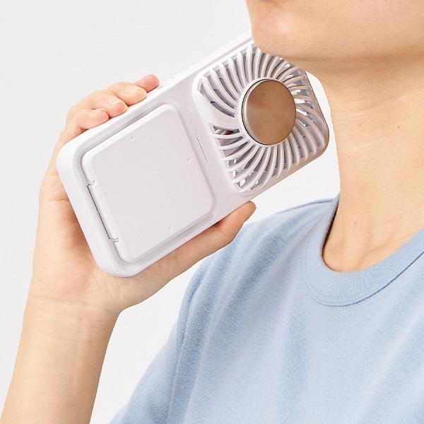猛暑対策 ハンディファン 冷却プレート USB扇風機 スマホスタンド付き 熱中症対策 暑さ対策 涼感グッズ スマホスタンド付冷却プレートUSBファン