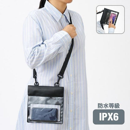 防水スマホポーチ 防水サコッシュ レジャー 防水ポーチ IPX6 スマホ操作可能 記念品 ノベルティ モバイルウォータープルーフサコッシュ