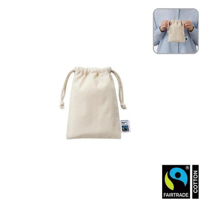 フェアトレードコットン SDGs 巾着 小物入れ ノベルティ フェアトレードコットン巾着 Sサイズ ナチュラル