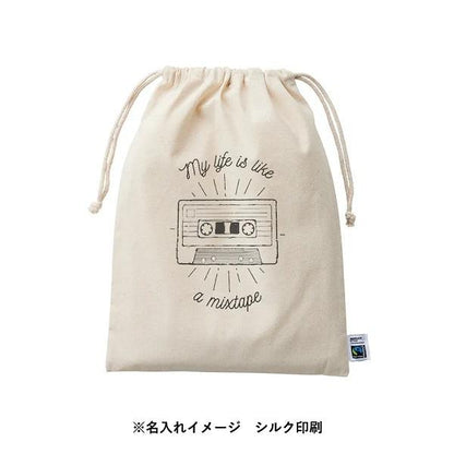フェアトレードコットン SDGs 巾着 小物入れ フェアトレードコットン巾着 Lサイズ ナチュラル