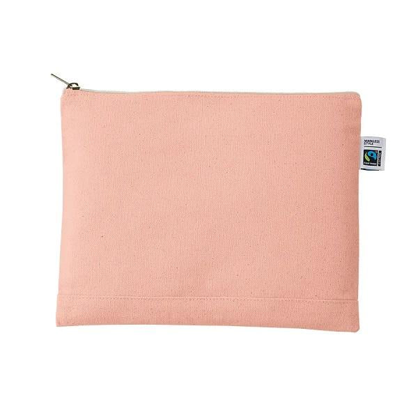 フェアトレードコットン SDGs ポーチ 小物入れ 格安 景品 ノベルティ 販促品 フェアトレードコットンキャンバスフラットポーチ Lサイズ