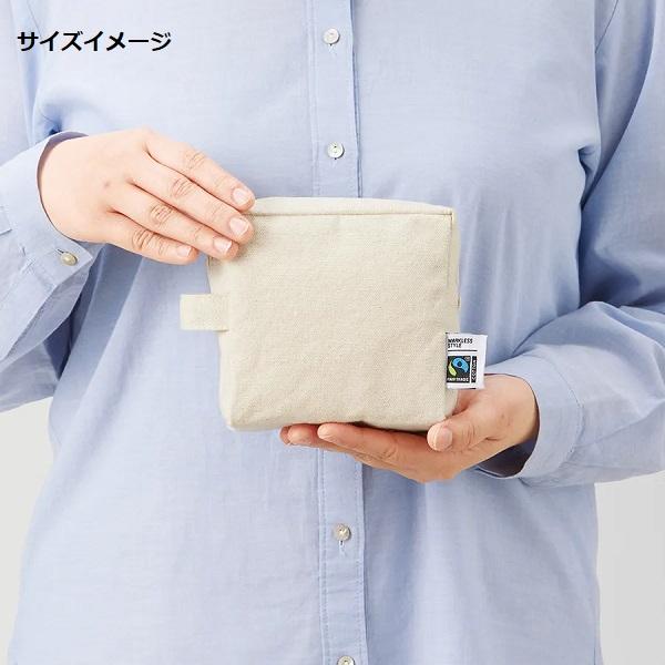 フェアトレードコットンキャンバスファスナーポーチ Sサイズ ナチュラル