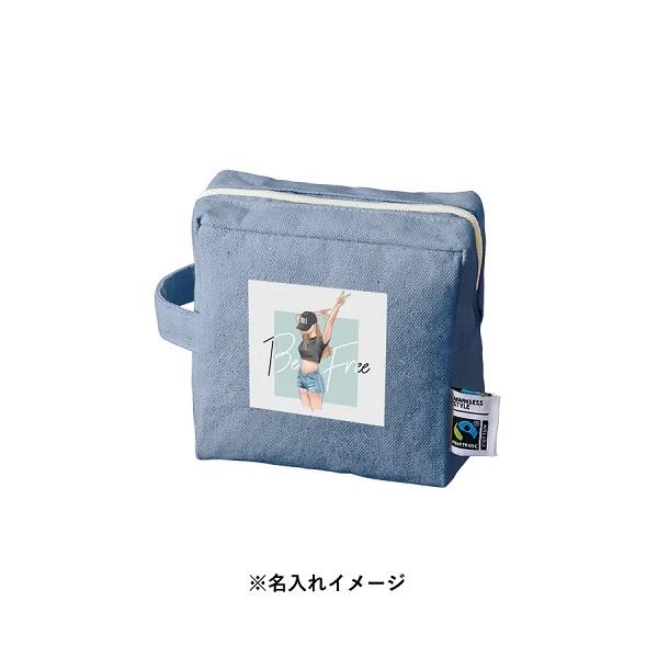 フェアトレードコットン SDGs ポーチ 小物入れ 格安 景品 ノベルティ 販促品 フェアトレードコットンキャンバスファスナーポーチ Sサイズ