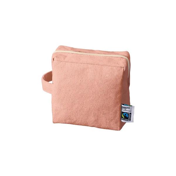 フェアトレードコットン SDGs ポーチ 小物入れ 格安 景品 ノベルティ 販促品 フェアトレードコットンキャンバスファスナーポーチ Sサイズ