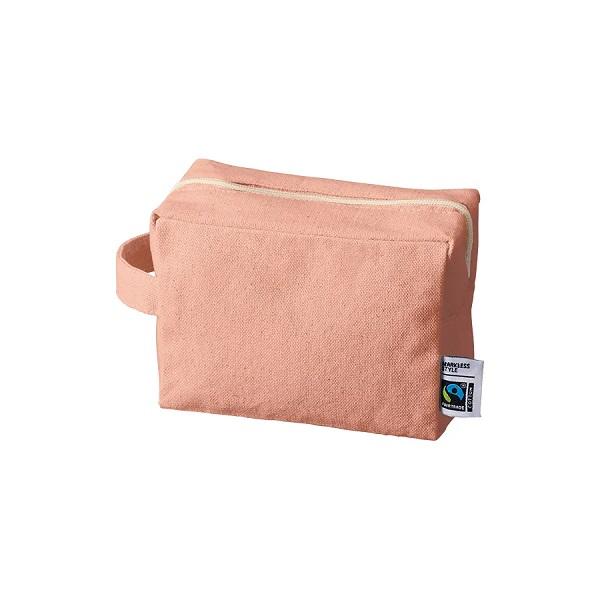 フェアトレードコットン SDGs ポーチ 小物入れ 格安 景品 ノベルティ 販促品 フェアトレードコットンキャンバスファスナーポーチ Mサイズ