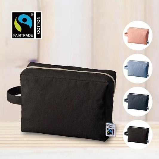 フェアトレードコットン SDGs ポーチ 小物入れ 格安 景品 ノベルティ 販促品 フェアトレードコットンキャンバスファスナーポーチ Lサイズ