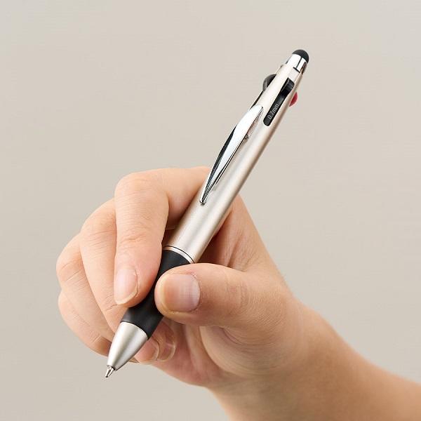 3色ボールペン タッチペン エコ素材 接触防止グッズ 便利文具 記念品 タッチペン付3色＋1色スリムペン（再生ABS）